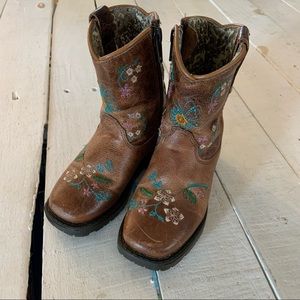 Shyanne Toddler Girls Embroidered Brown Cowgirl Boots